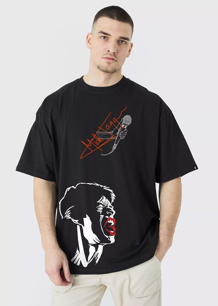 Mick Jagger Men Oversized Printed T-Shirt