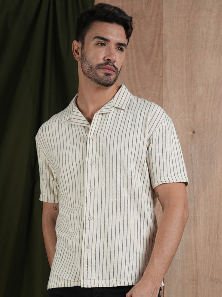 Men's Half Sleeves Shirt - Beige