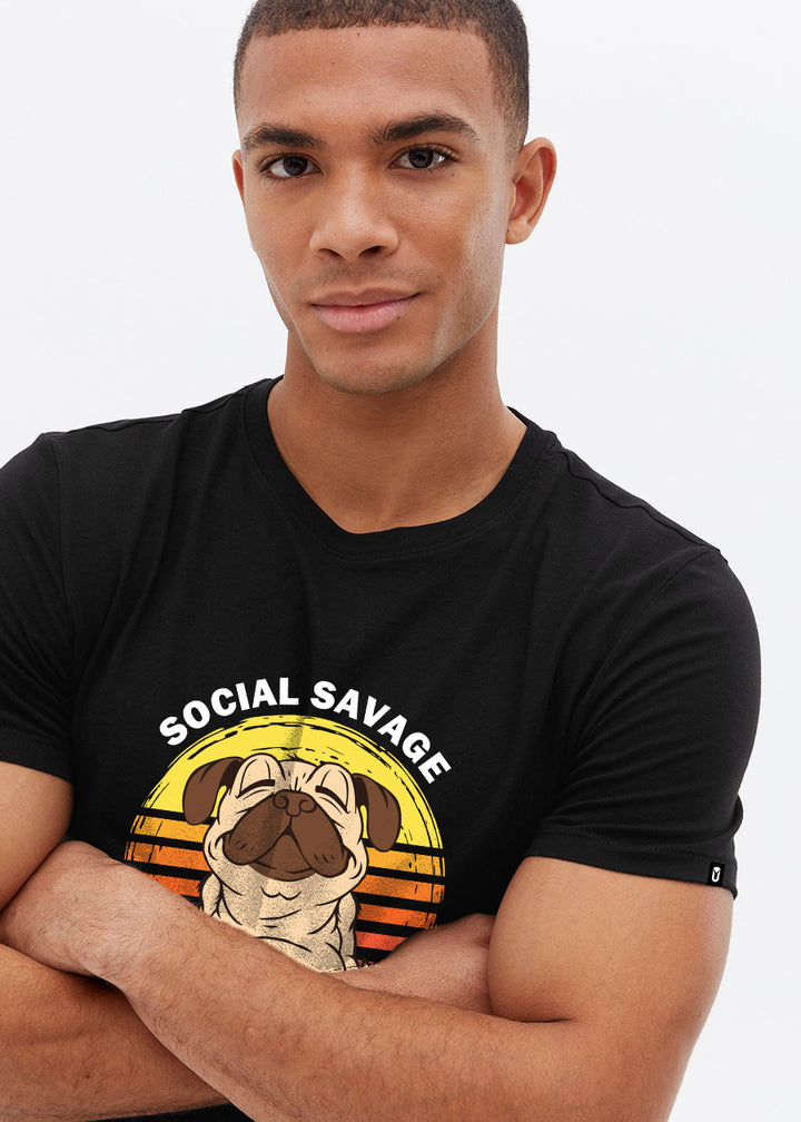 Social Savage Men Half Sleeve T-Shirt