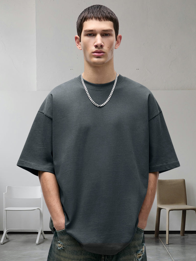 Dark Grey Solid Men Oversized T-Shirt | Buy Now | PRONK – pronk.in