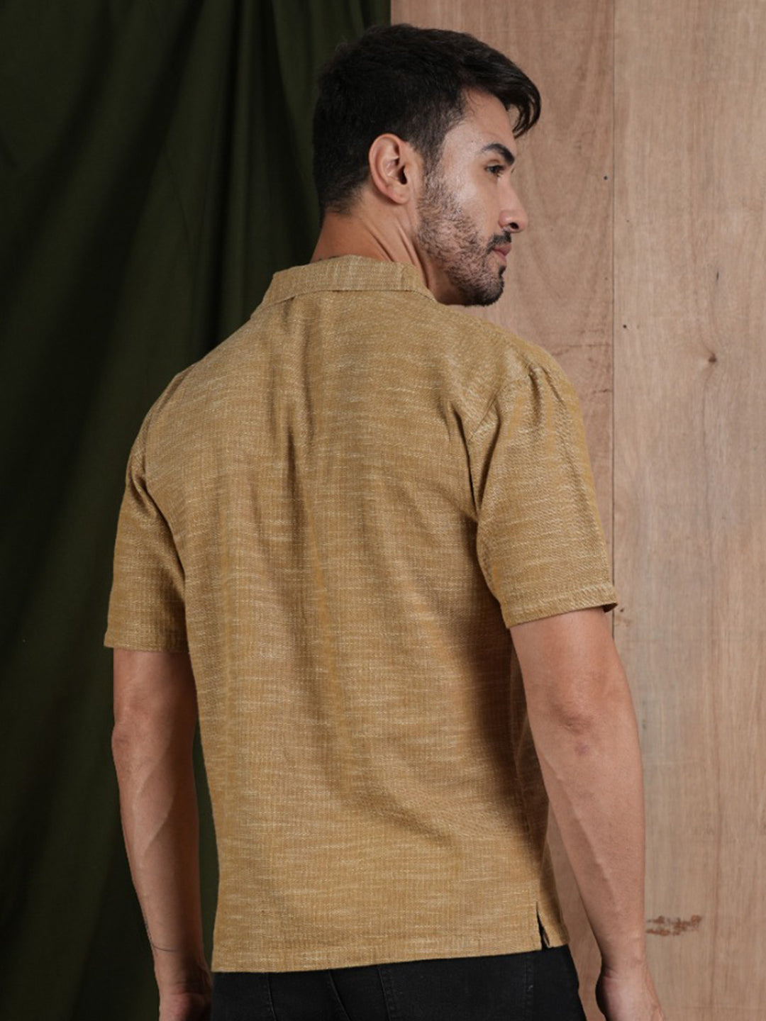 Men's Half Sleeves Shirt - Khaki