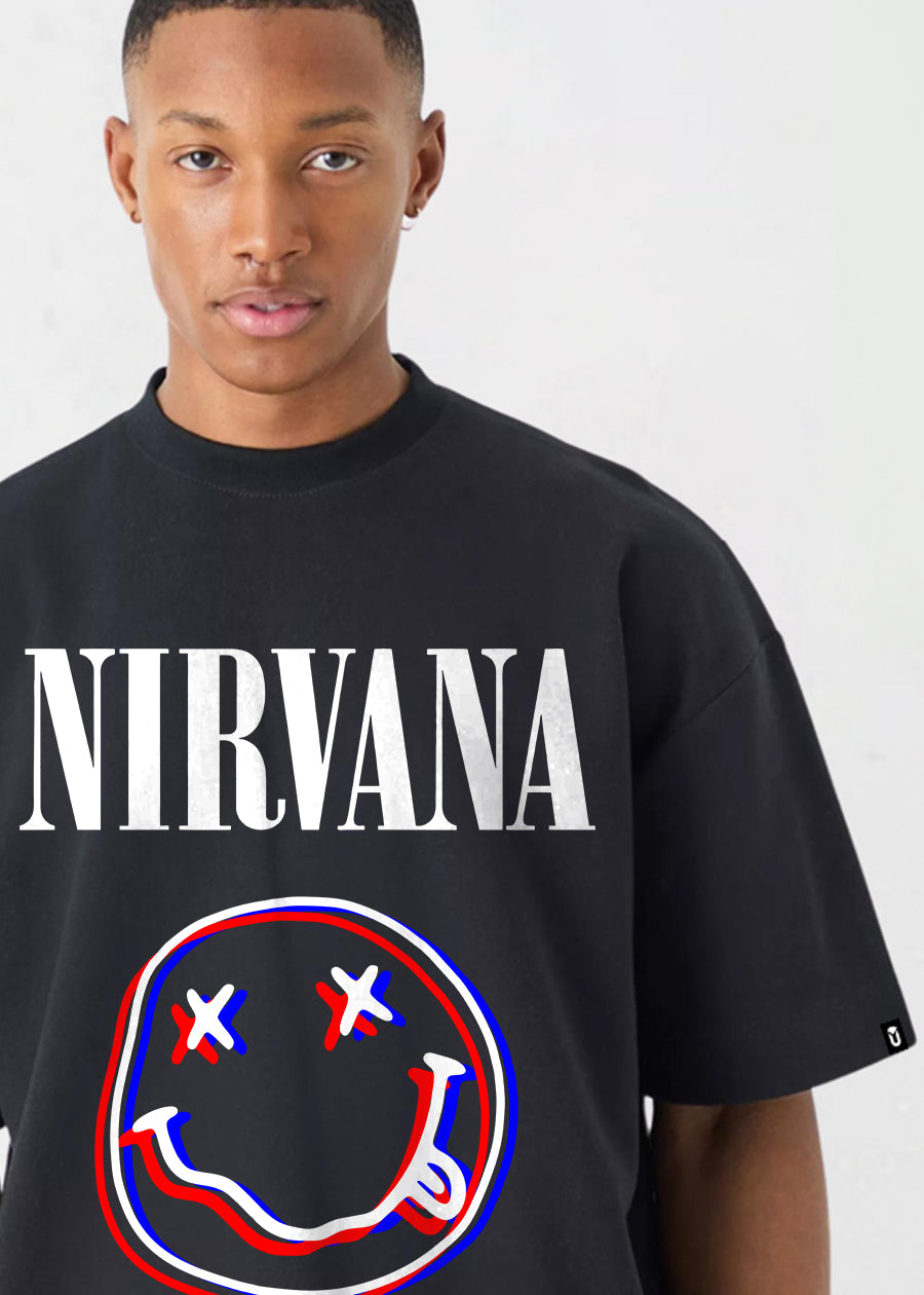 Nirvana Men Oversized T-Shirt - Black