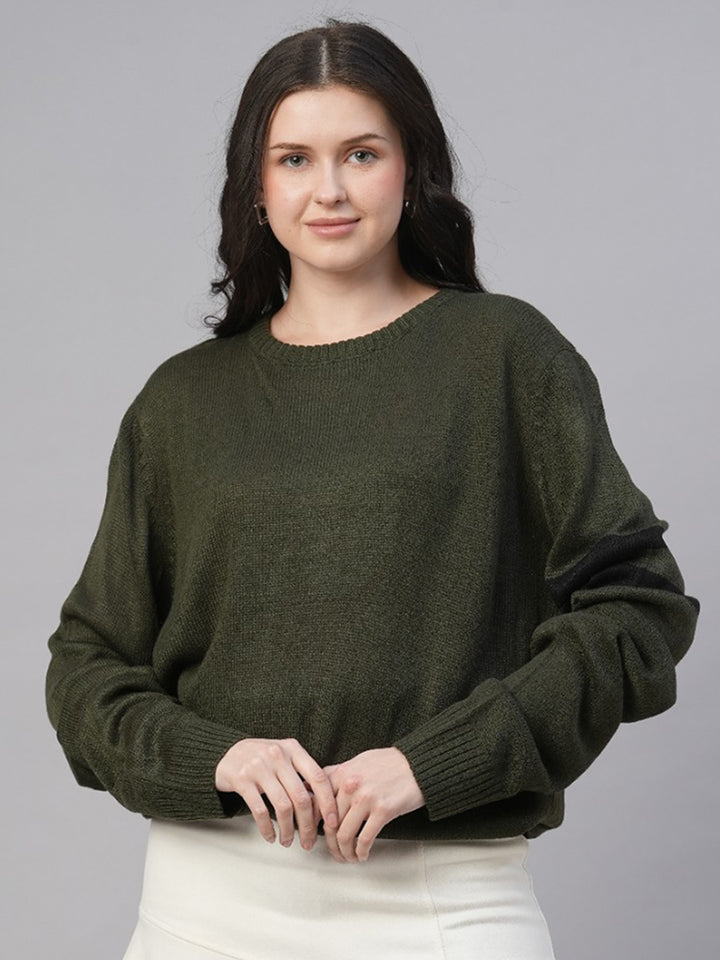 Evergreen Warmth Knitted Women Pullover