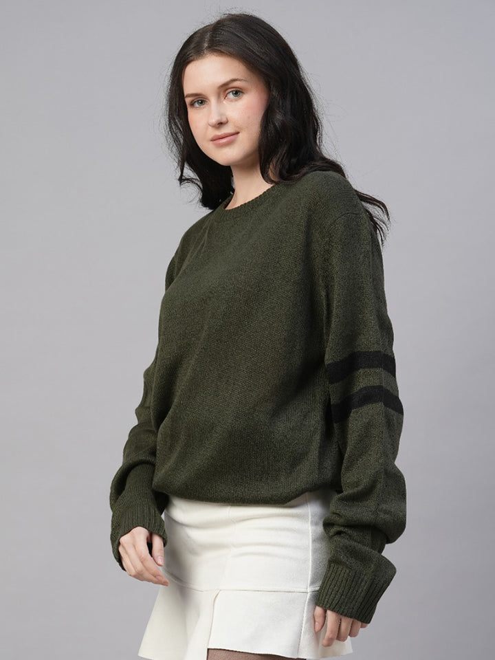 Evergreen Warmth Knitted Women Pullover