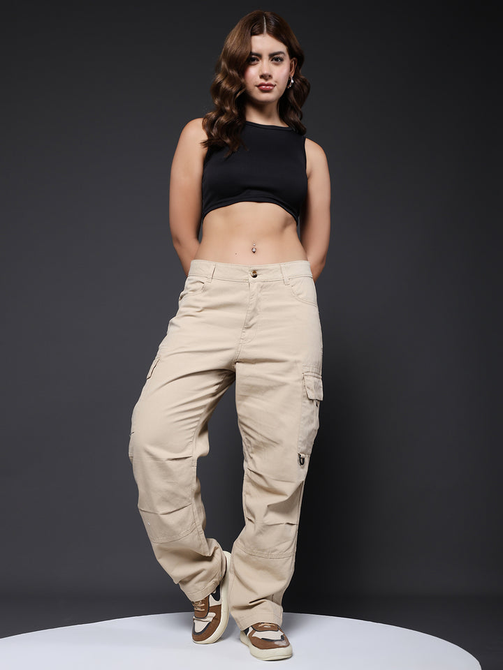 Women Utility Cargo - Beige