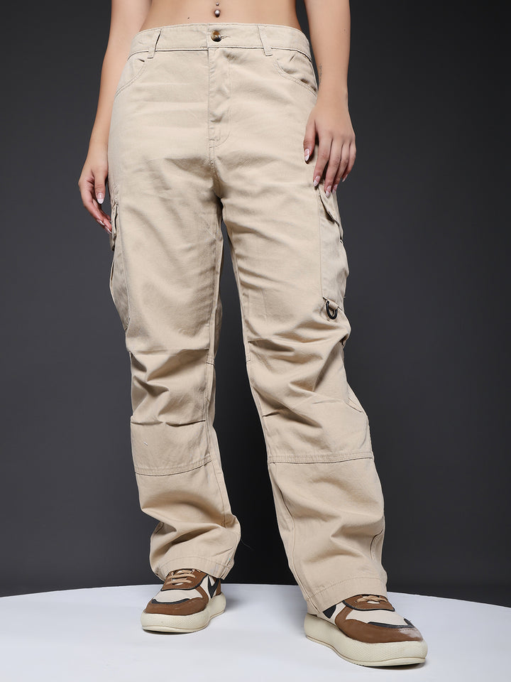 Women Utility Cargo - Beige