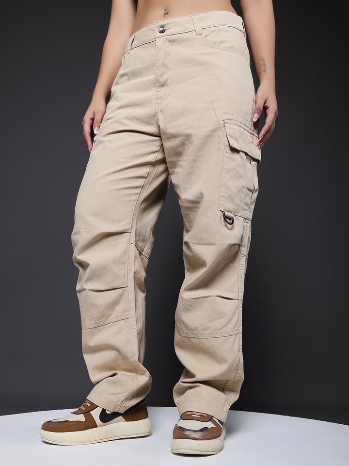 Women Utility Cargo - Beige