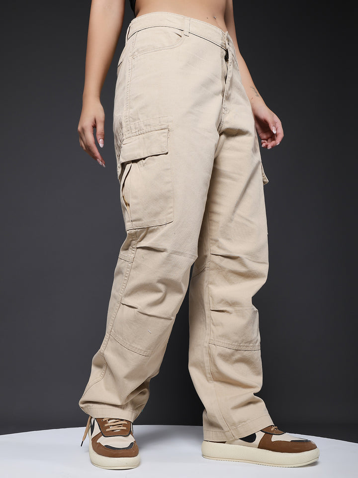 Women Utility Cargo - Beige
