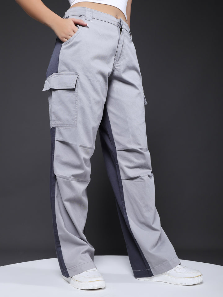 ColorBlock Parachute Pants For Women