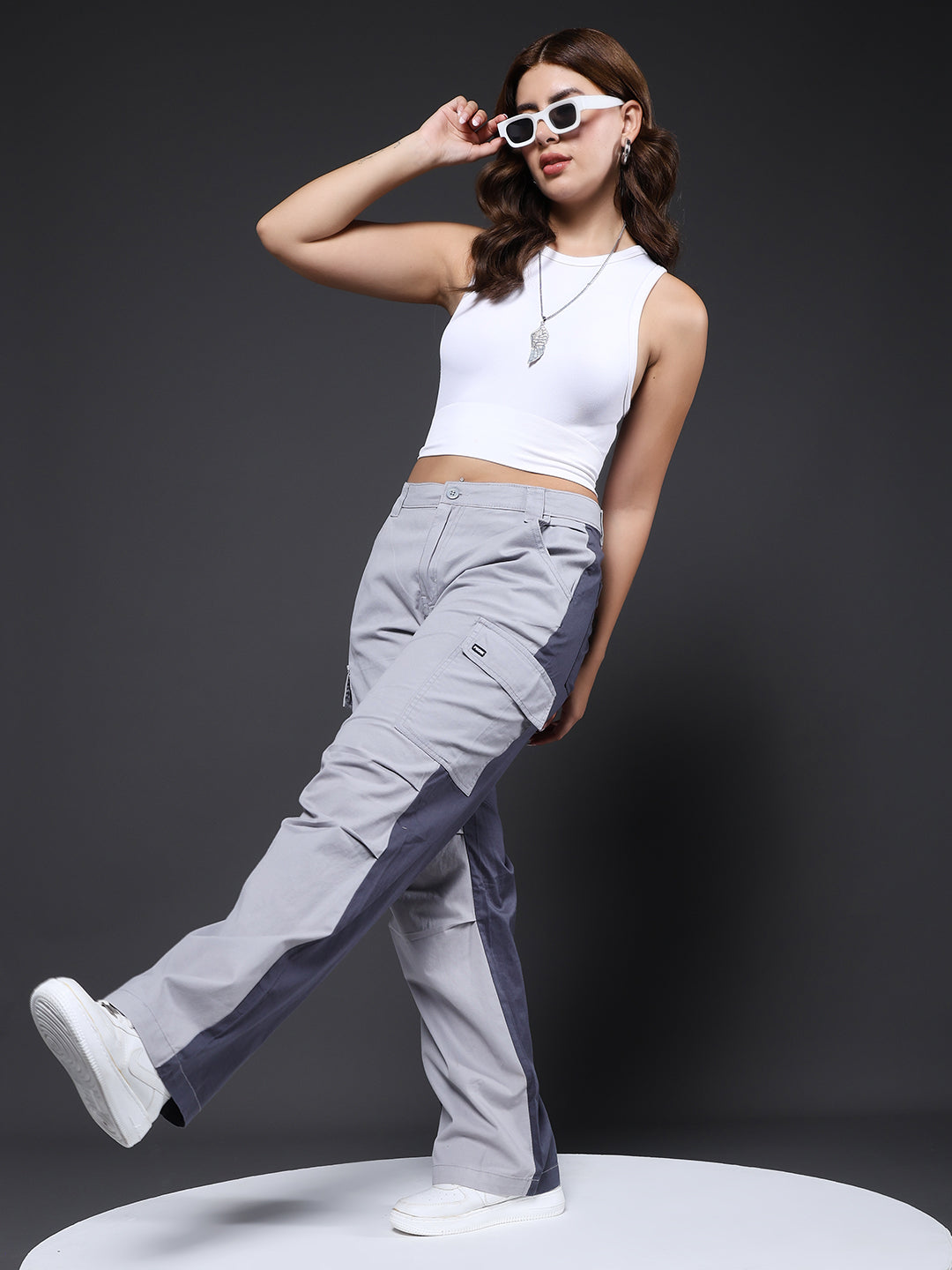 ColorBlock Parachute Pants For Women
