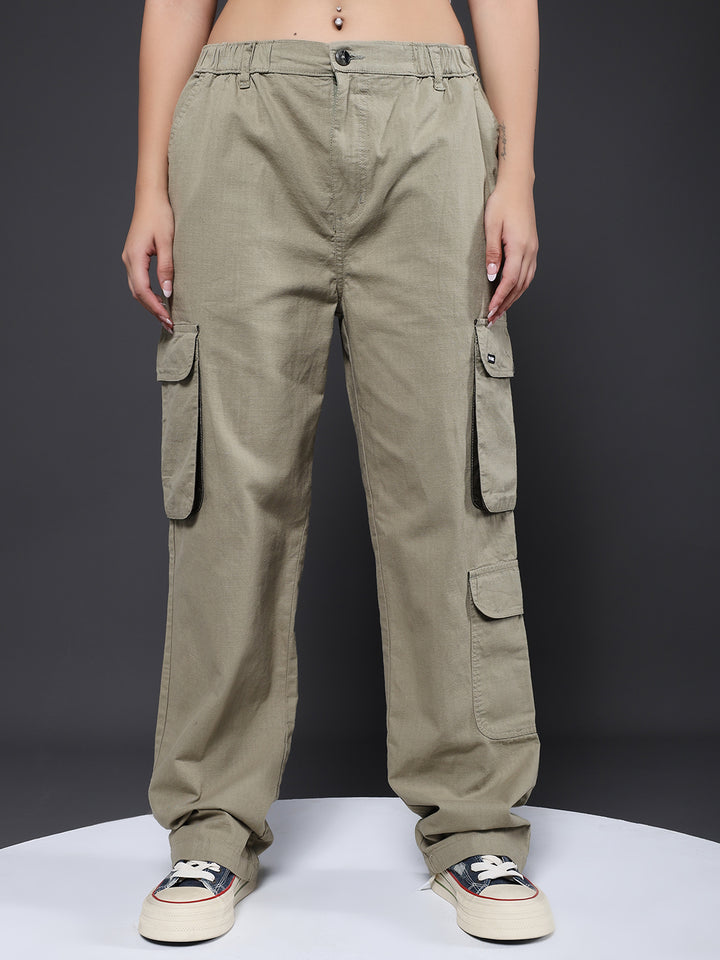 Women Utility Cargo - Olive Green