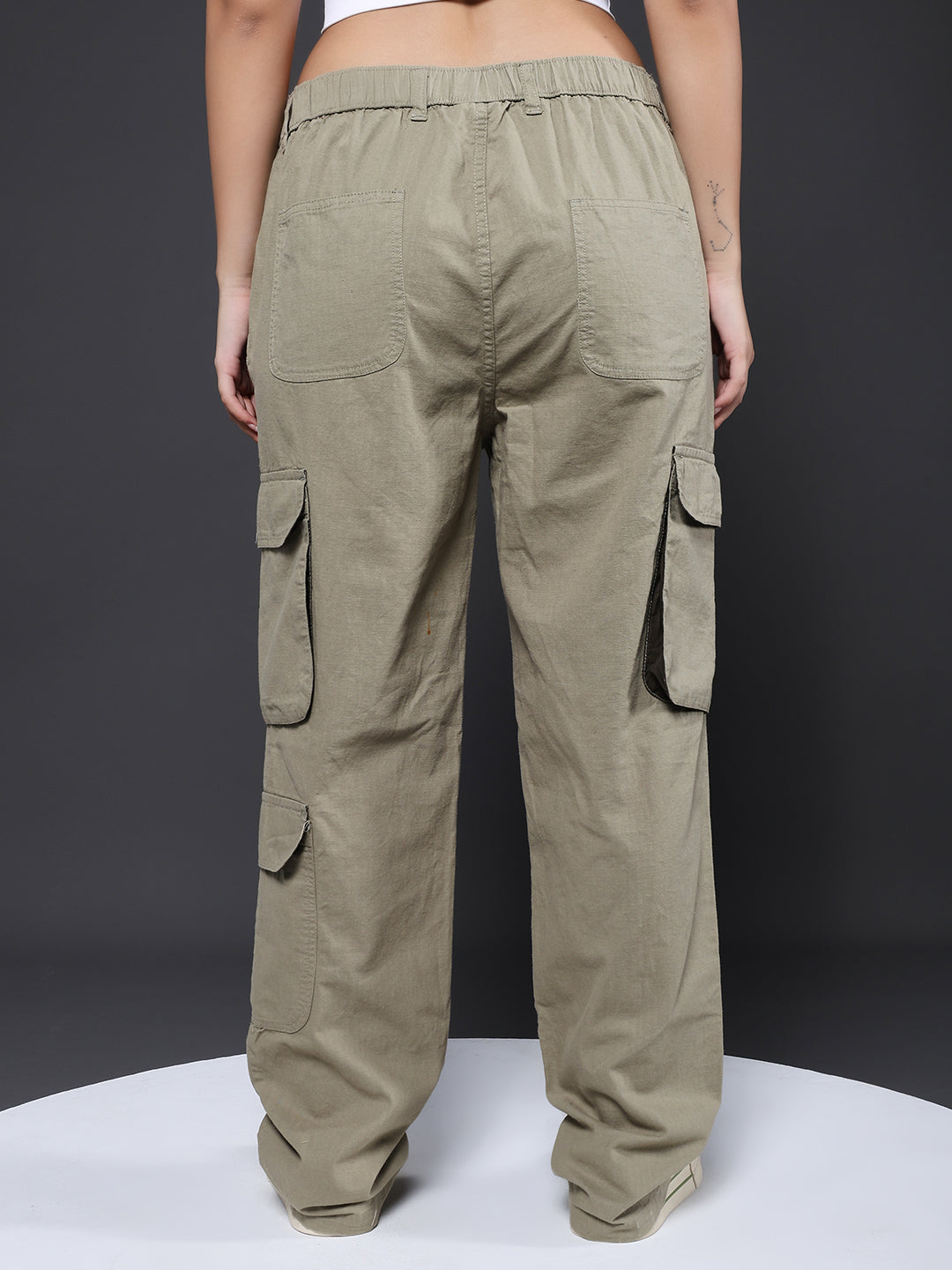 Women Utility Cargo - Olive Green