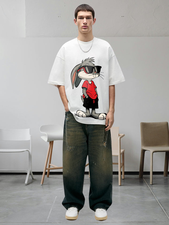 Dont Give Up Men Printed Premium Oversized Terry T-shirt