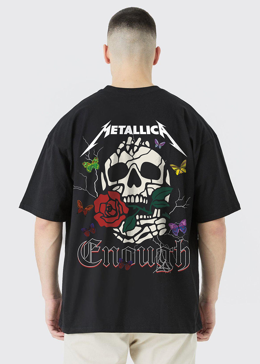 Enough Metallica Men Oversized Printed T-Shirt