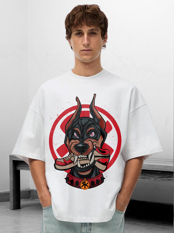 Doberman Men Printed Premium Oversized Terry T-shirt