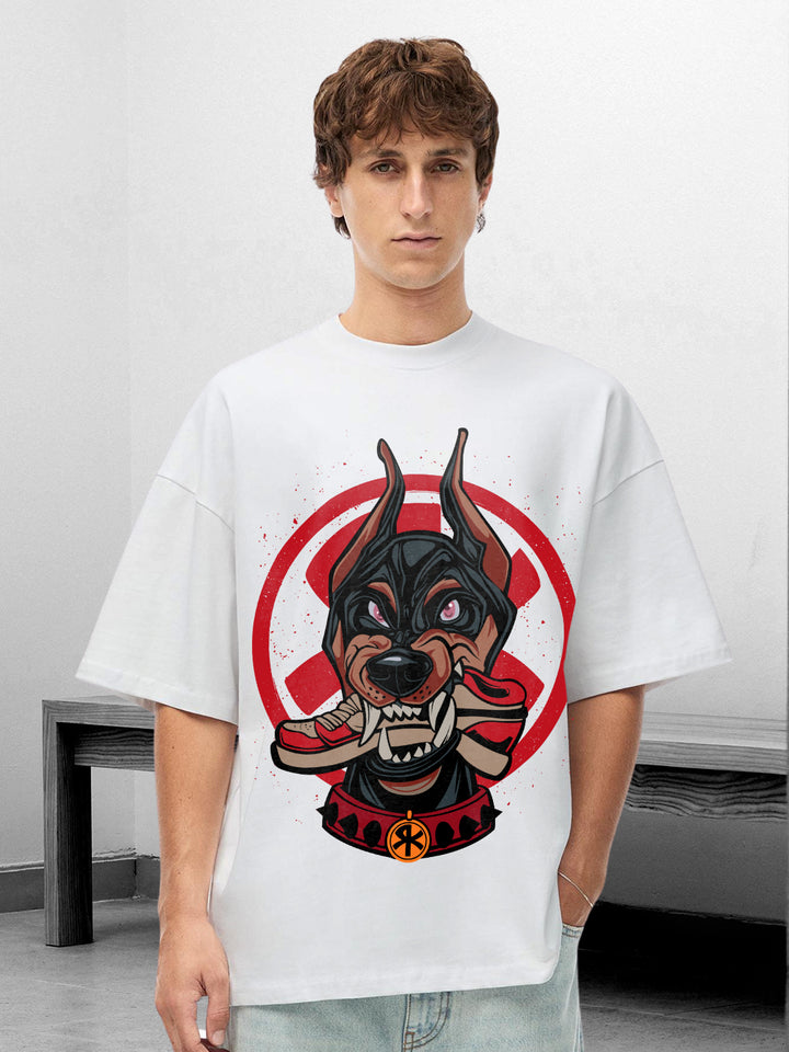 Doberman Men Printed Premium Oversized Terry T-shirt