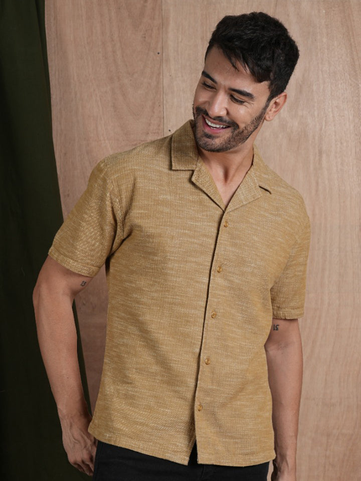 Men's Half Sleeves Shirt - Khaki