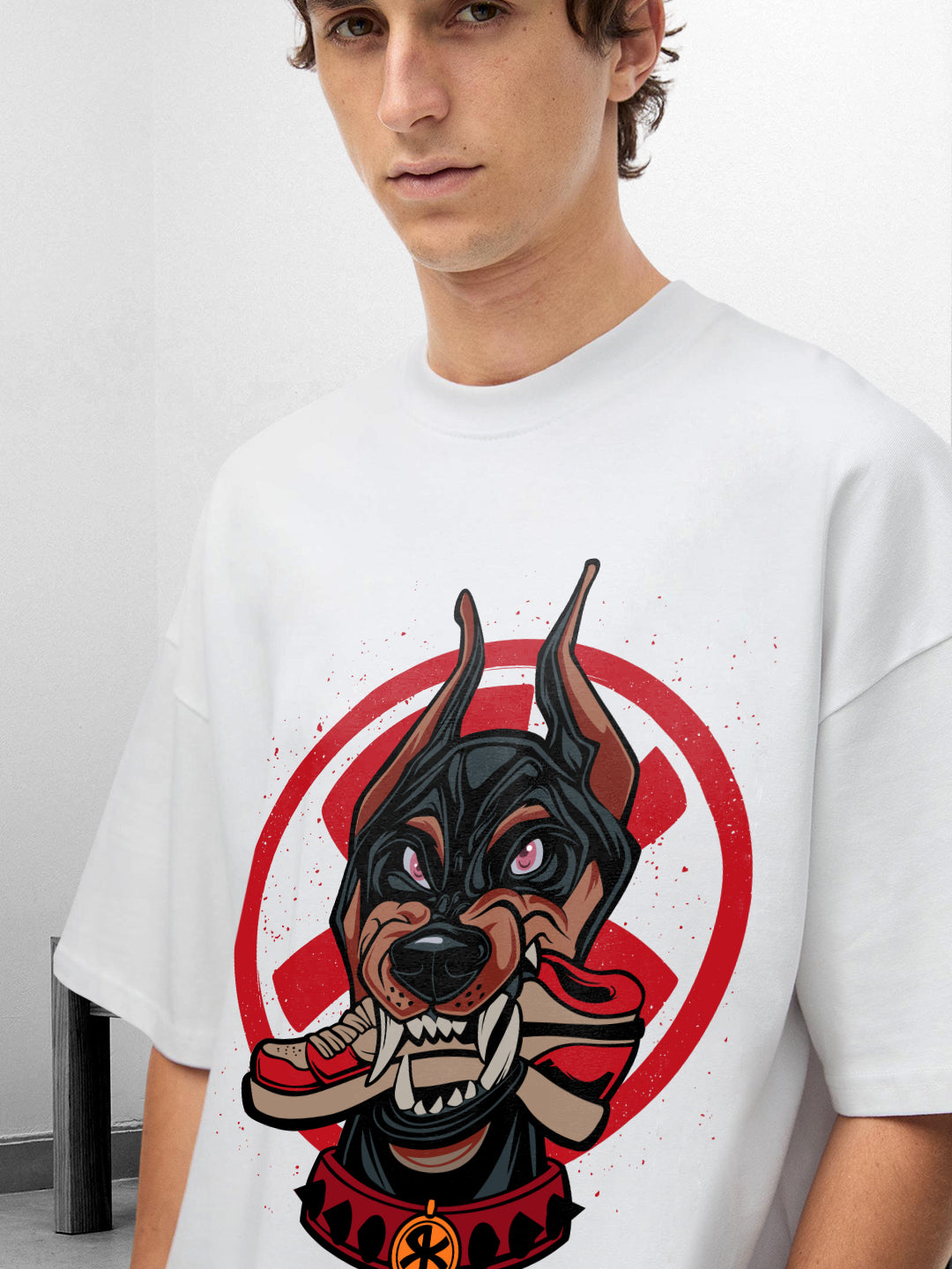 Doberman Men Printed Premium Oversized Terry T-shirt