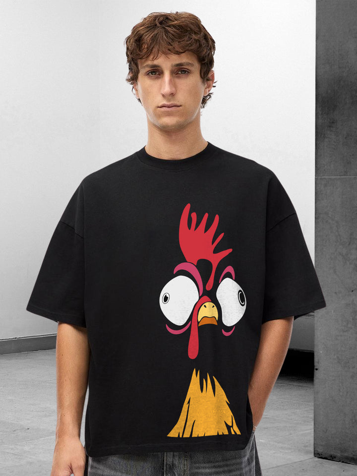 The Roost Men Printed Premium Oversized Terry T-shirt