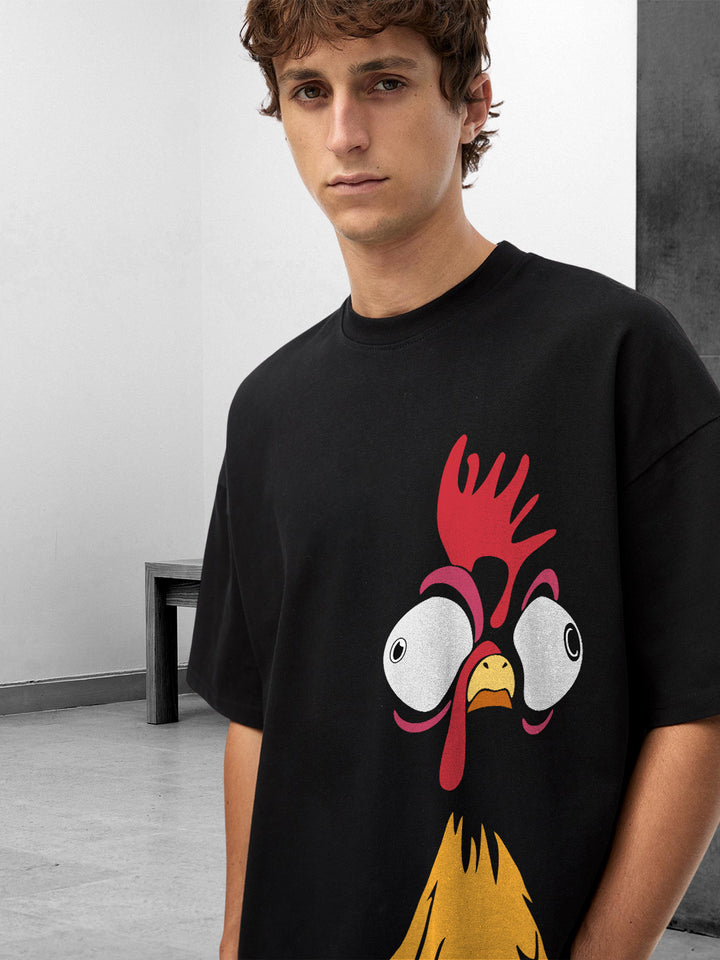 The Roost Men Printed Premium Oversized Terry T-shirt