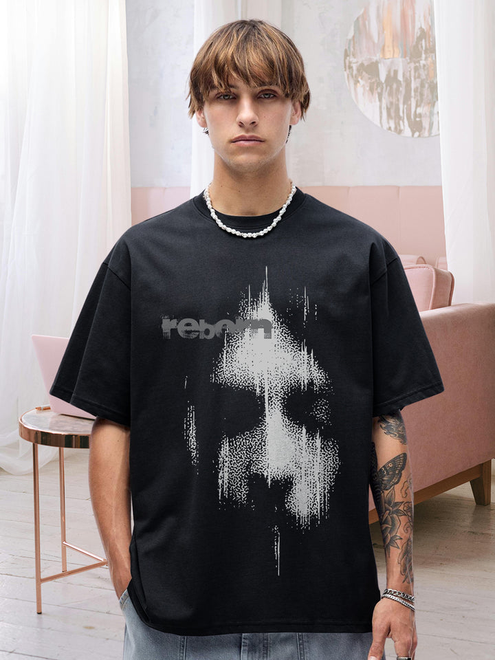 Reborn Men Printed Premium Oversized Terry T-shirt