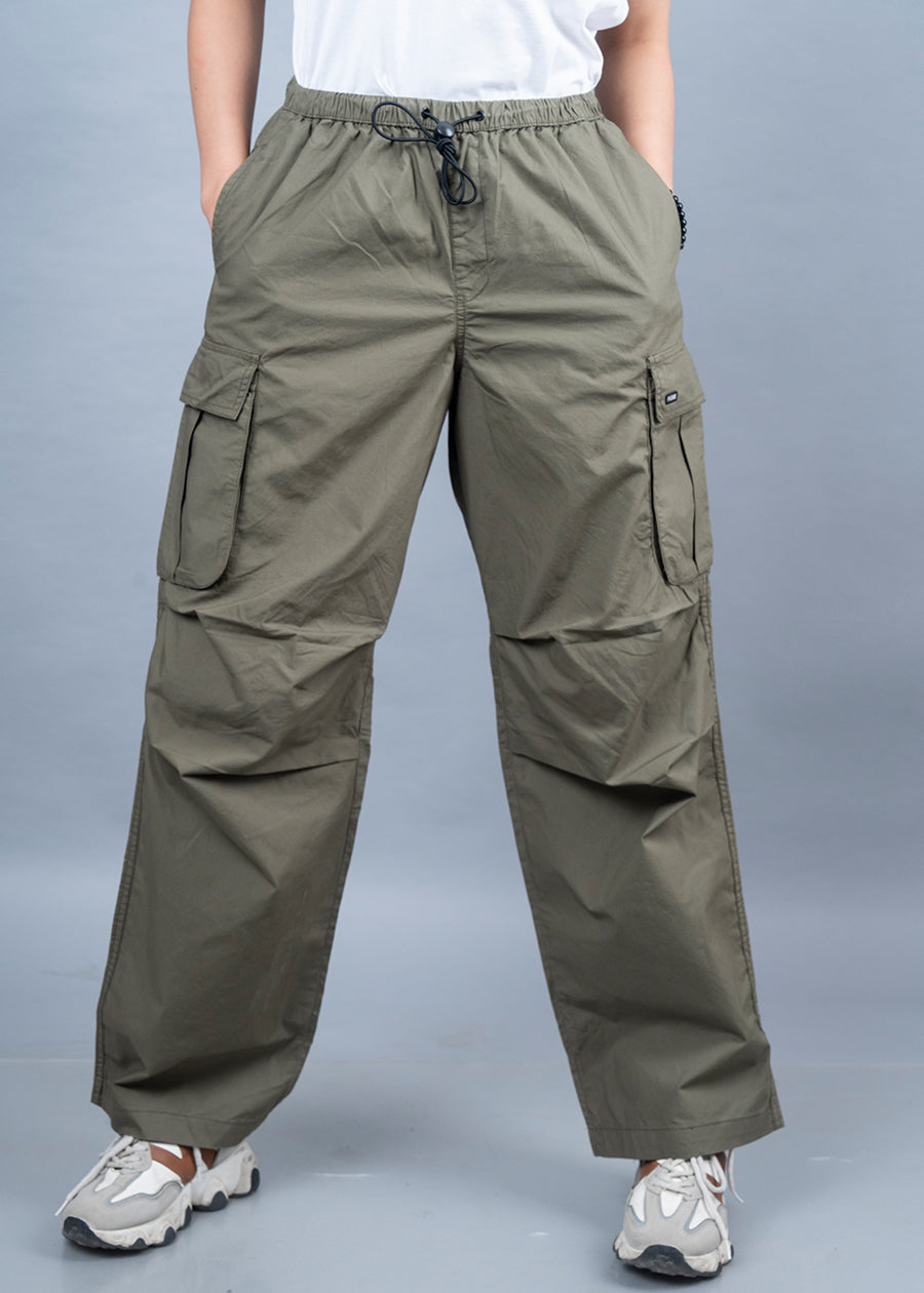 Parachute Pants For Women - Olive Green