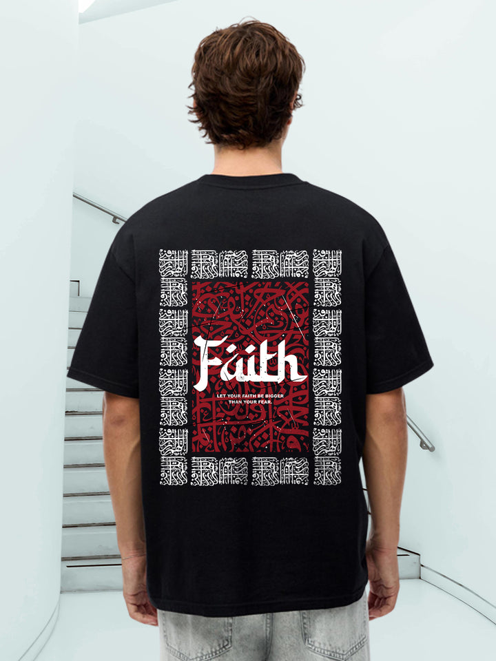 Faith Men Printed Oversized T-Shirt