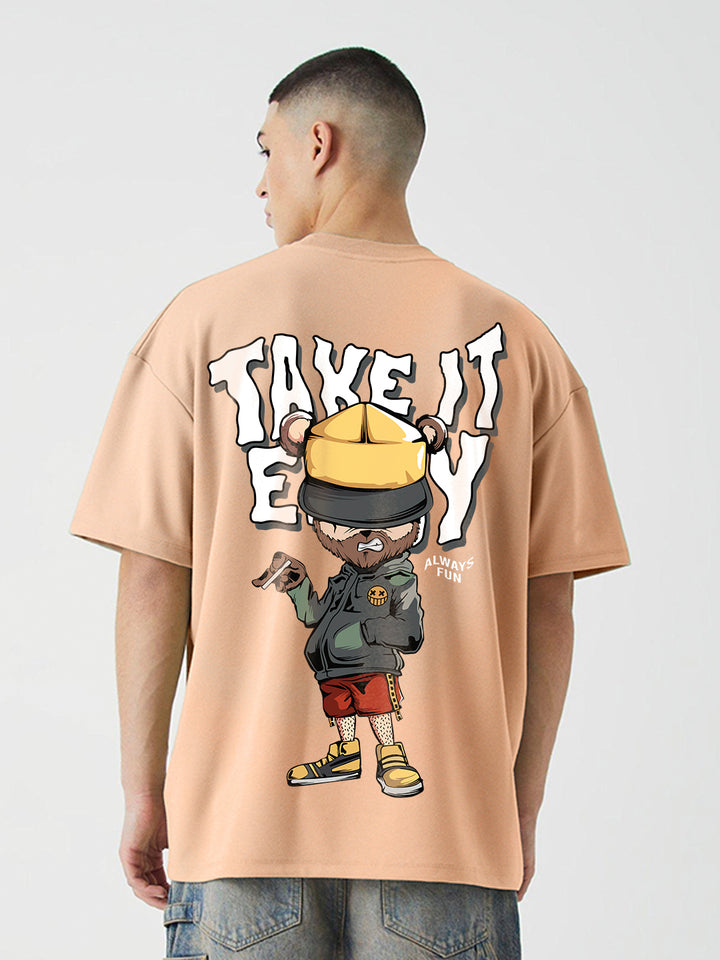 Chill Dude Men Oversized Printed T-Shirt