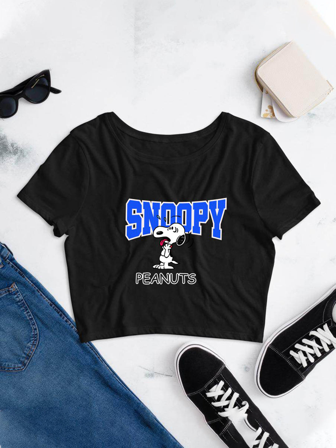 Snoopy Women Printed Crop Top