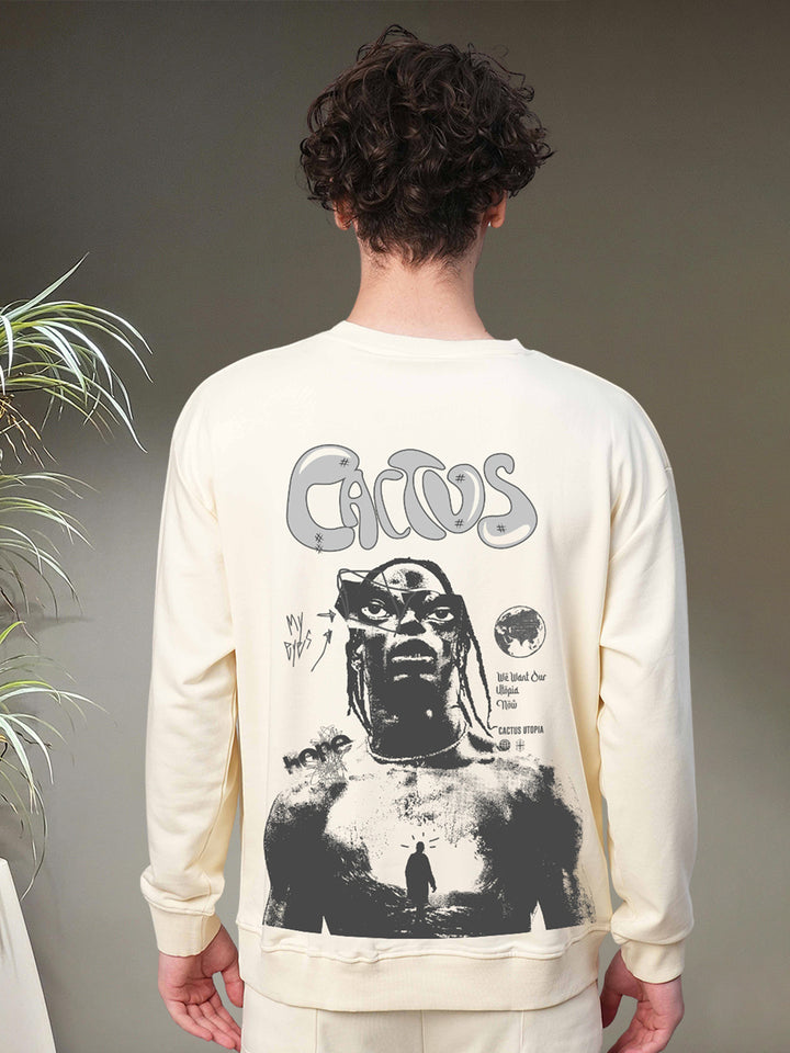 Cactus Men Drop Shoulder Premium Terry Sweatshirt