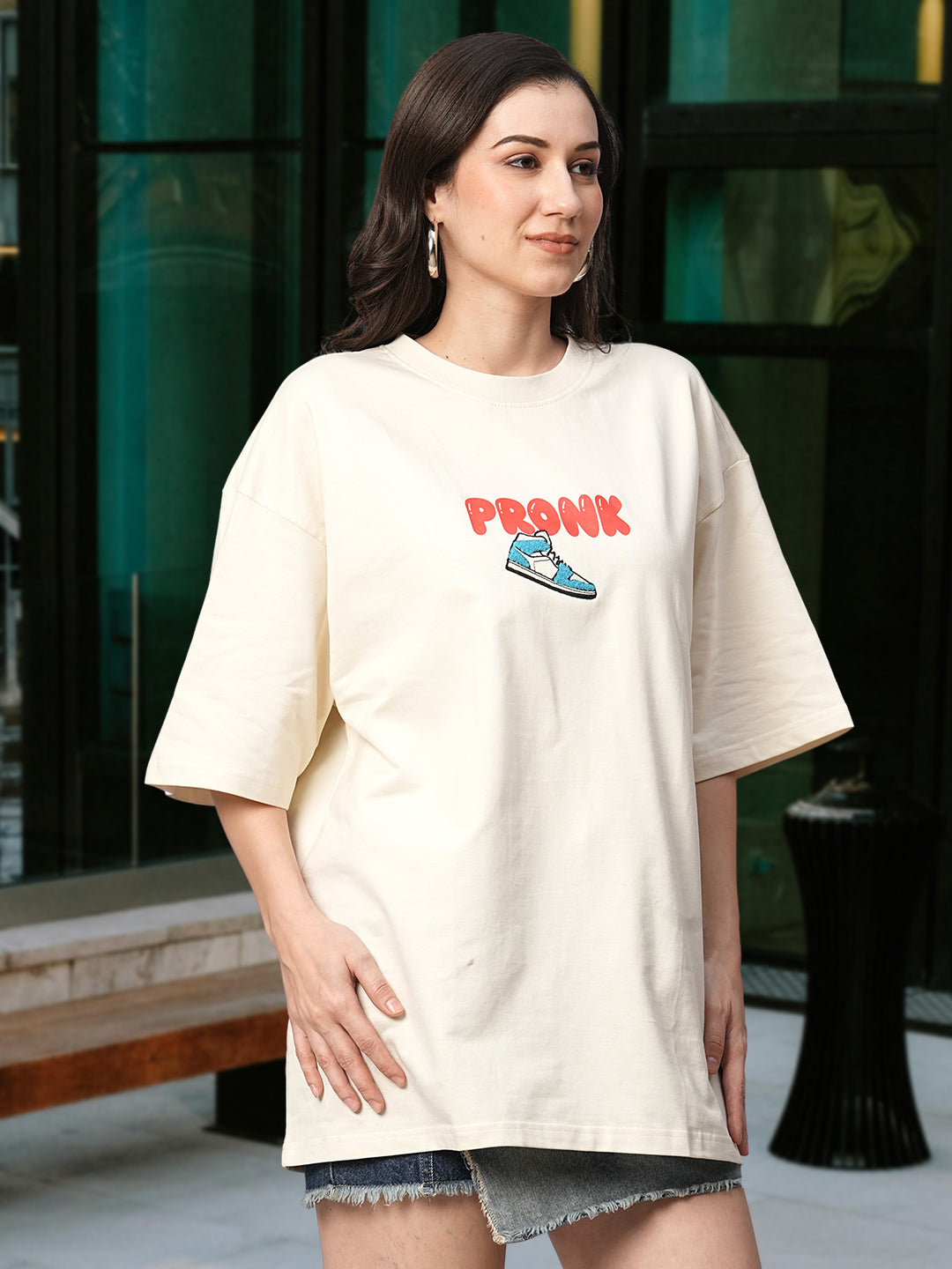 One Life Women Premium Oversized Terry T-shirt