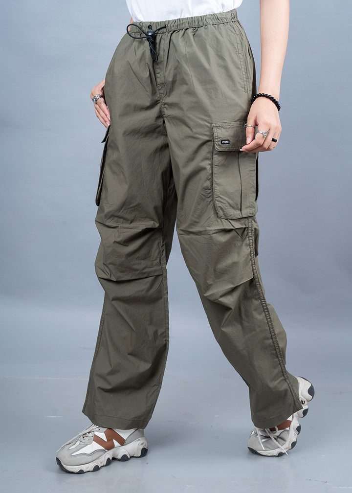 Parachute Pants For Women - Olive Green