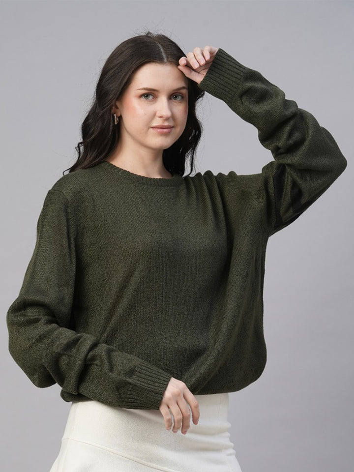 Evergreen Warmth Knitted Women Pullover