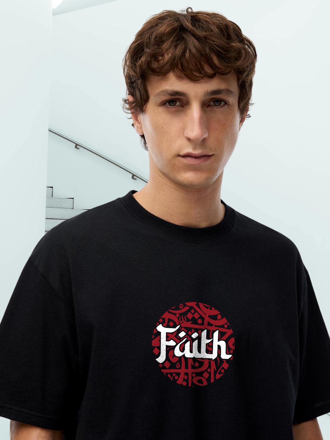 Faith Men Printed Oversized T-Shirt