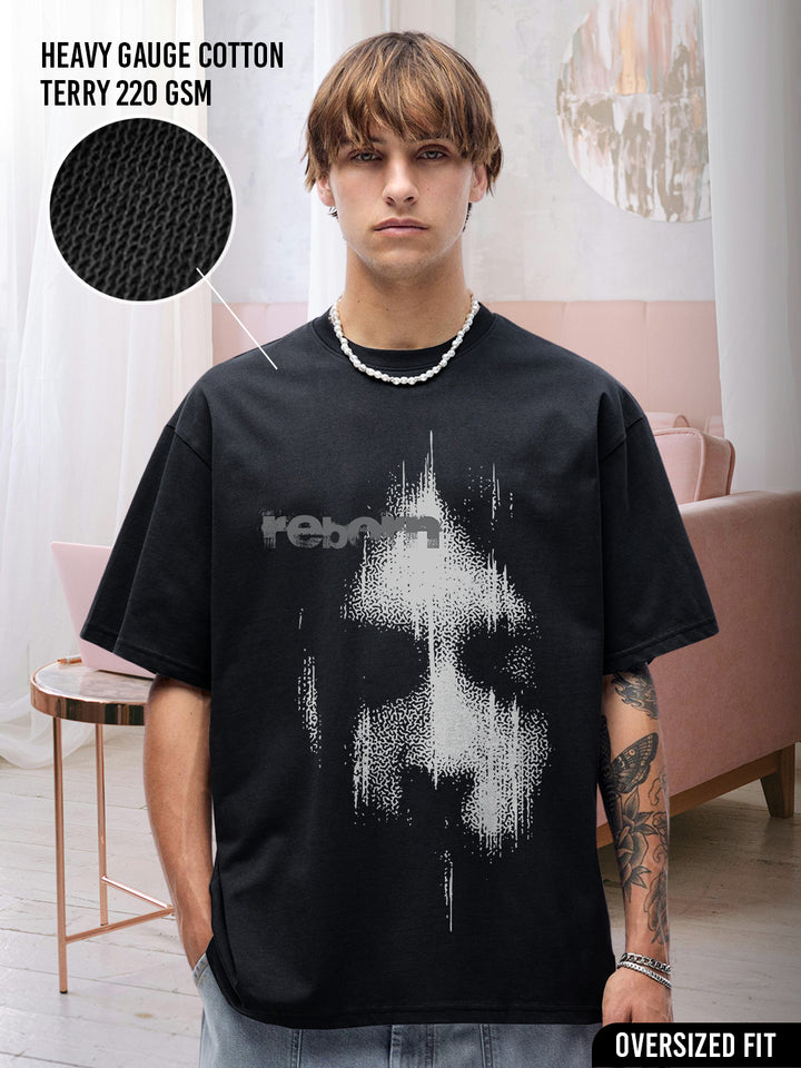 Reborn Men Printed Premium Oversized Terry T-shirt