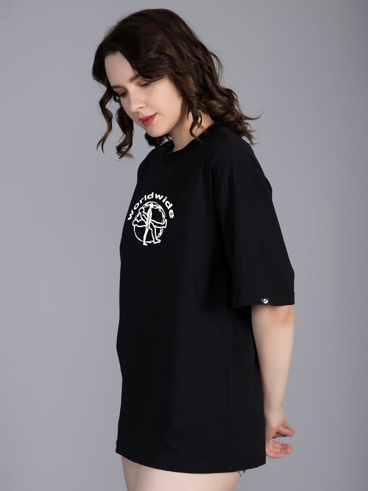 Worldwide Women Oversized Printed T-Shirt