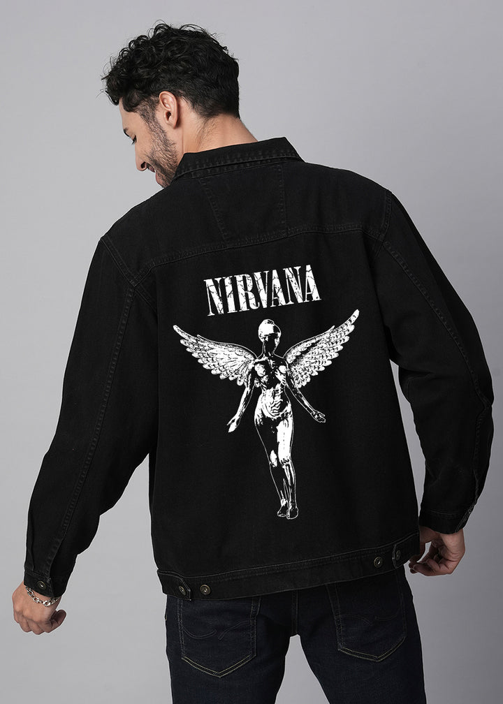 Utero Nirvana Mens Printed Denim Jacket