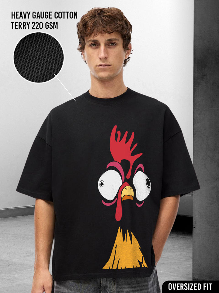 The Roost Men Printed Premium Oversized Terry T-shirt