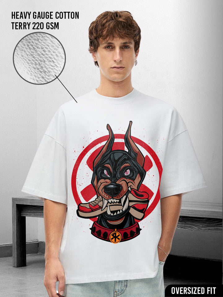 Doberman Men Printed Premium Oversized Terry T-shirt