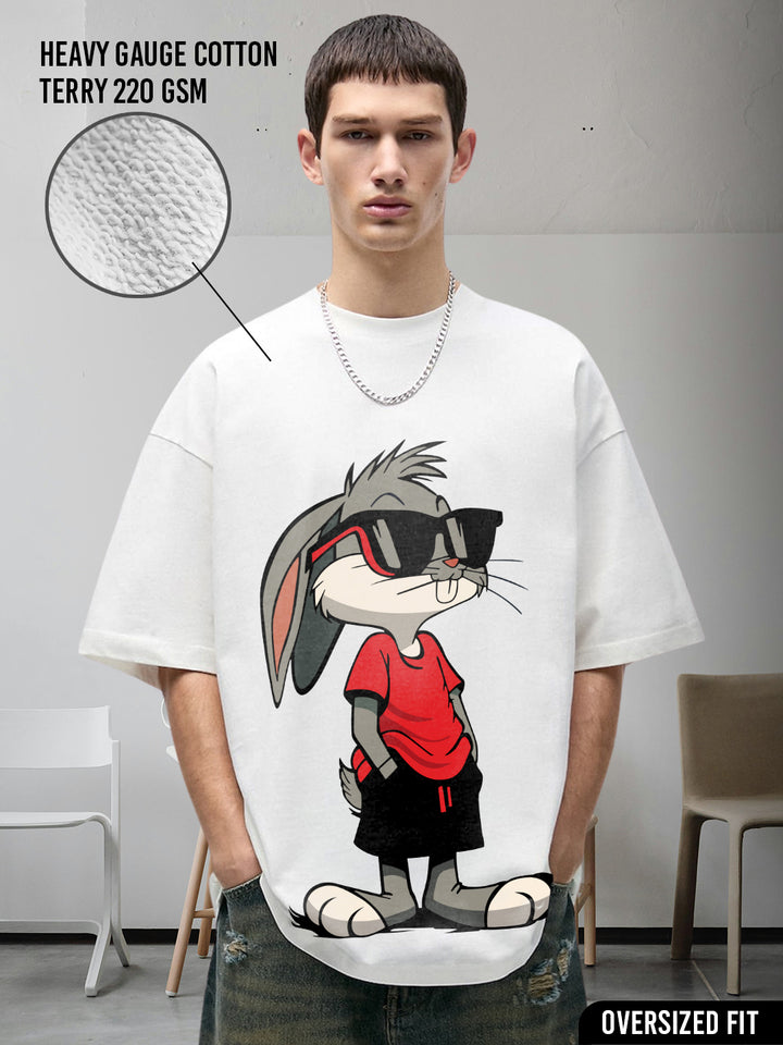 Dont Give Up Men Printed Premium Oversized Terry T-shirt