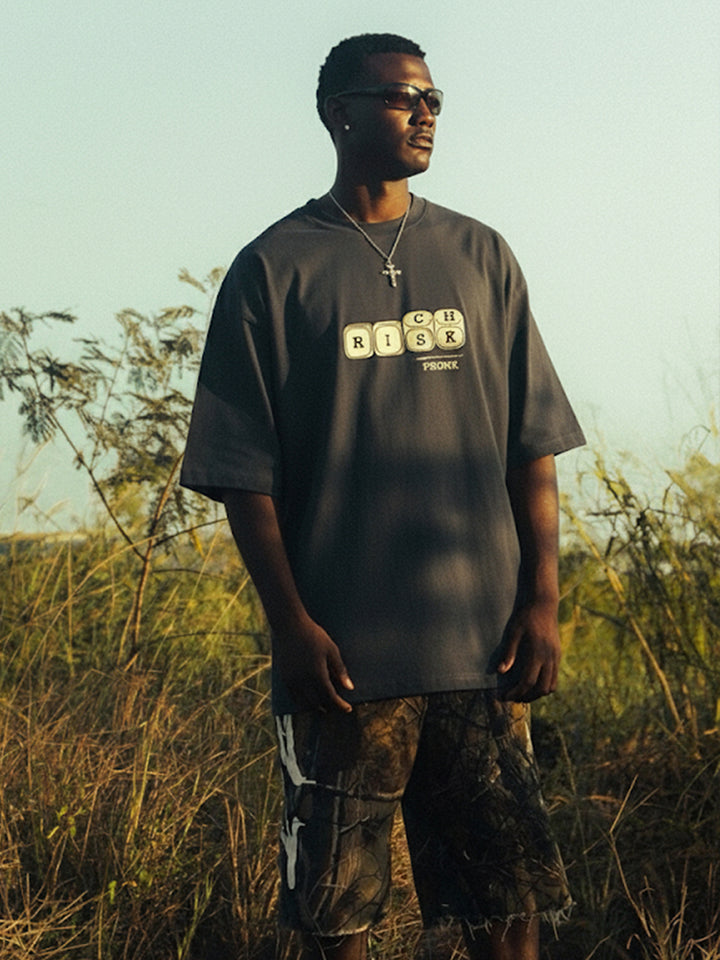 RISK RICH Men Premium Oversized Terry T-shirt