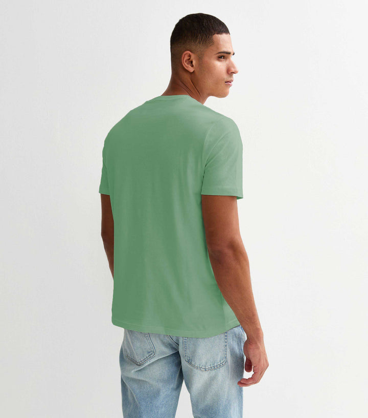 Solid Men Half Sleeve T-Shirt - Mint Green