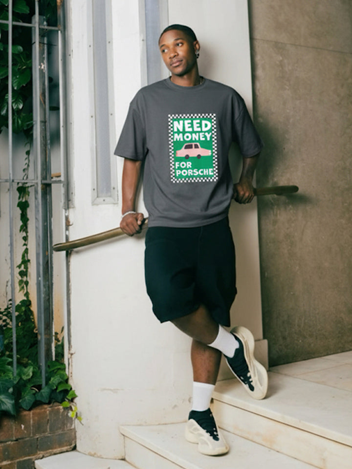 NEED MONEY Men Premium Oversized Terry T-shirt