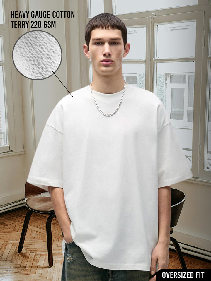 Pronk Solid Men Premium Oversized Terry T-shirt