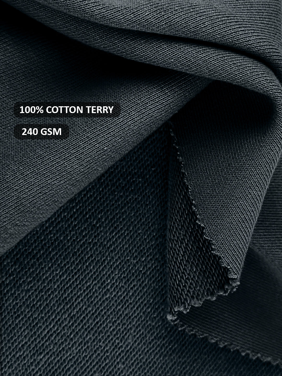 Men Premium Terry Cargo Pants - Dark Gray