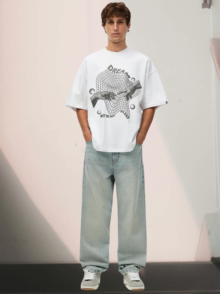 Do Not Sleep Men Oversized Printed T-Shirt