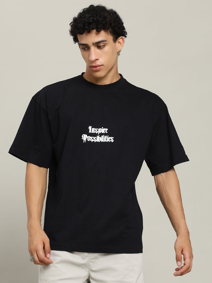 Inspire Possibilities Puff Printed Men Oversized T-shirt