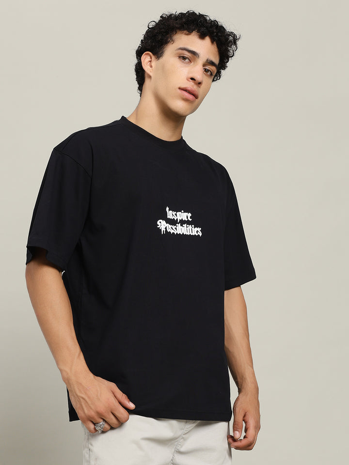 Inspire Possibilities Puff Printed Men Oversized T-shirt