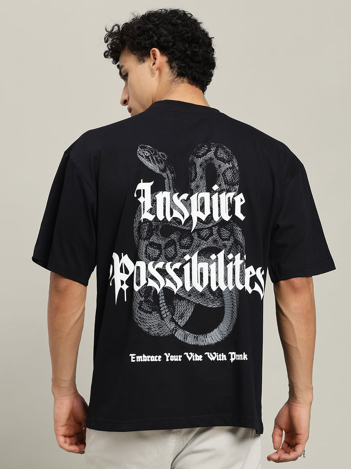 Inspire Possibilities Puff Printed Men Oversized T-shirt