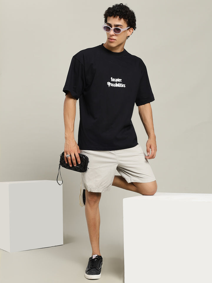 Inspire Possibilities Puff Printed Men Oversized T-shirt